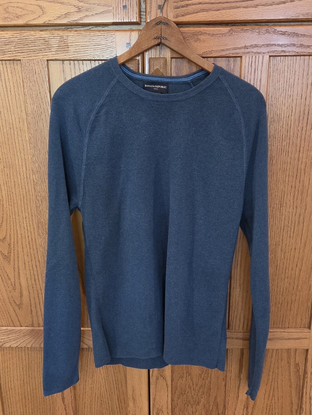 Banana Republic 100% Cotton Raglan Crewneck Sweater Teal M
